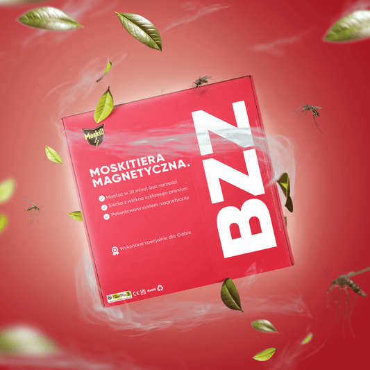 Magnetyczna moskitiera drzwiowa Ma boutique, czarna siatka z magnetycznym zamknięciem, idealna do ochrony przed insektami.