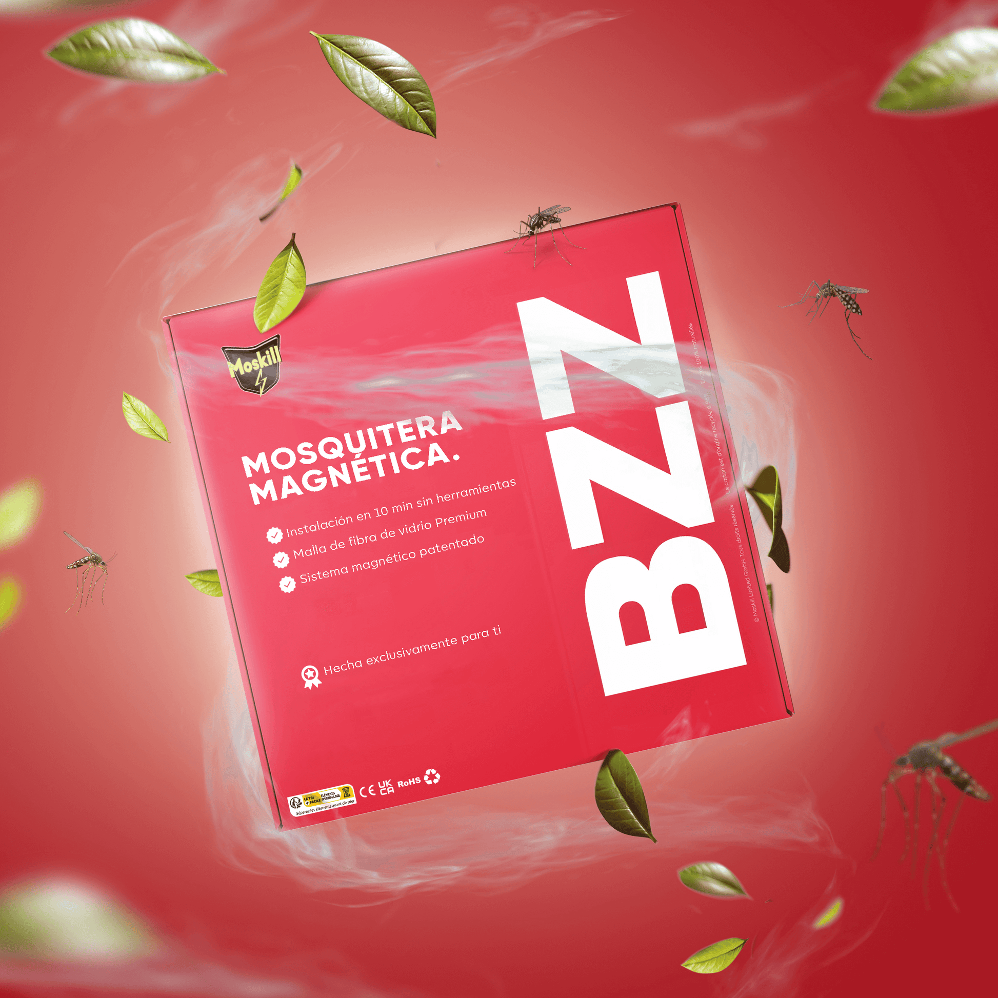 Mosquitera magnética para puerta de Ma boutique, mostrando malla negra y marco ajustado para fácil instalación.