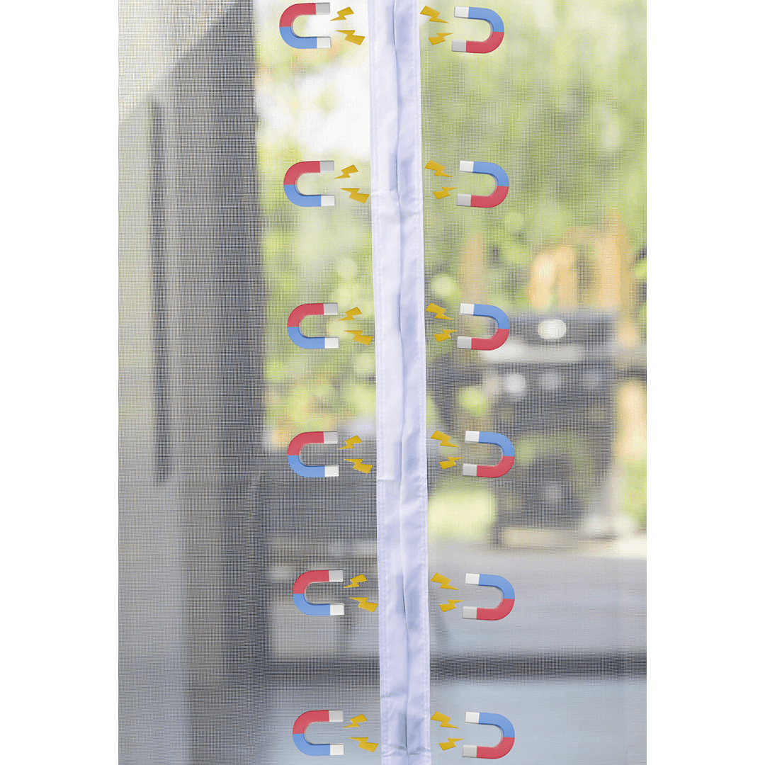 Moustiquaire magnétique pour porte, écran en maille avec cadre, idéal pour éviter les insectes à l'intérieur.