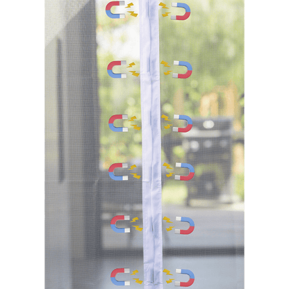 Moustiquaire magnétique pour porte, écran en maille avec cadre, idéal pour éviter les insectes à l'intérieur.