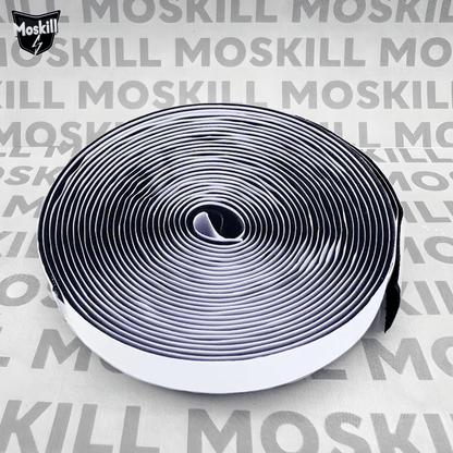 MOSKILL adhesive scratch-resistant door strip in a clear design, showcasing its texture and flexibility for easy installation.