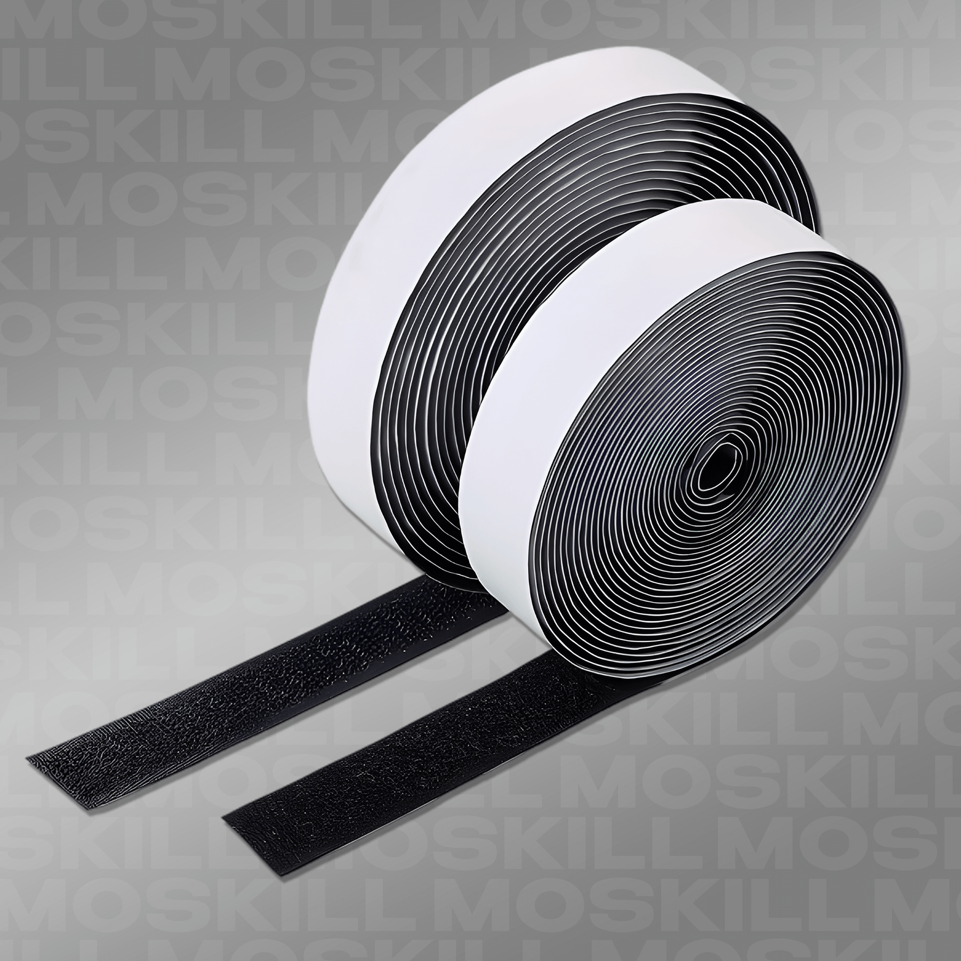 MOSKILL black scratch-resistant door adhesive roll on a white background, showcasing texture and flexibility.