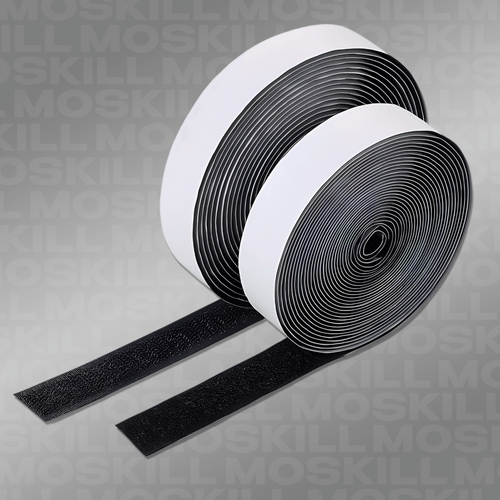 MOSKILL black scratch-resistant door adhesive roll on a white background, showcasing texture and flexibility.