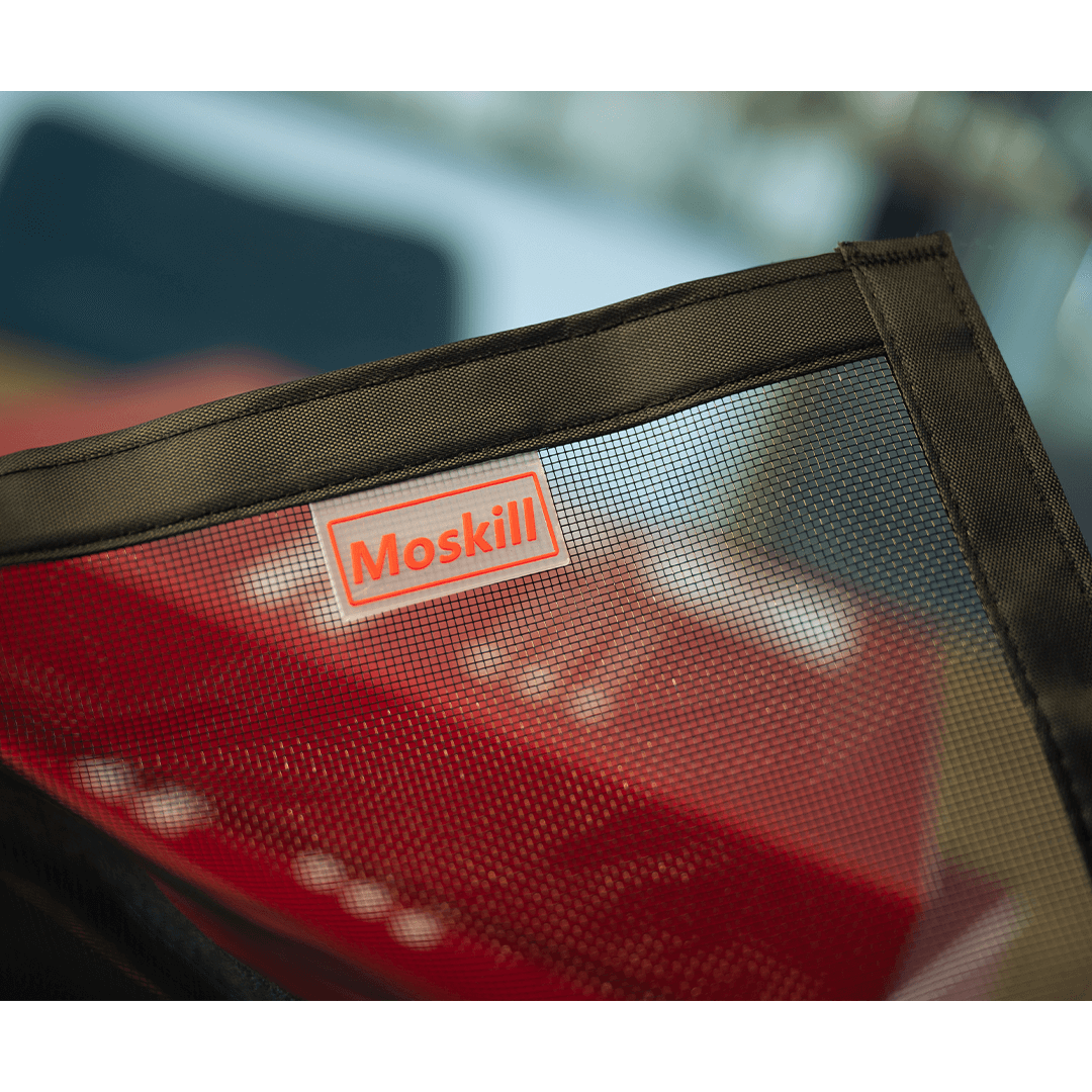 Moskill magnetic window mosquito net, showcasing a fitted design with fine mesh for insect protection.