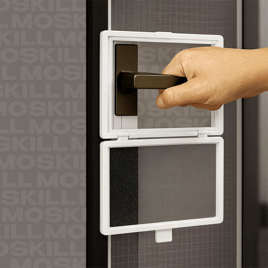 MOSKILL access hatch for handle, featuring a durable design and secure closure, shown from a top-down perspective.